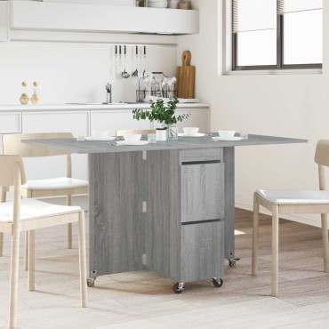 vidaXL Τραπέζι φαγητού 140x80x77cm Επεξεργασμένο Ξύλο Γκρι Sonoma 1 τεμ.