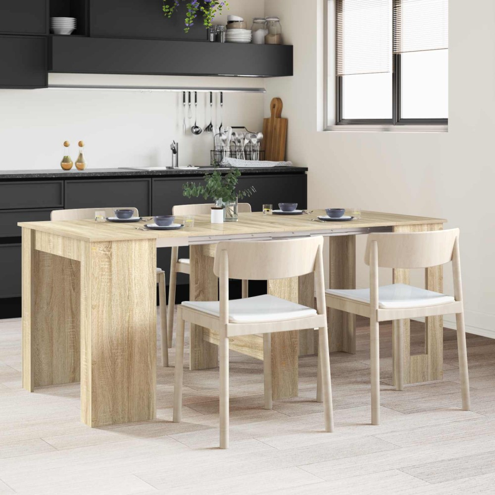 vidaXL Τραπέζι φαγητού 180x85x75cm Επεξεργασμένο Ξύλο Sonoma Δρυς 1 τεμ.