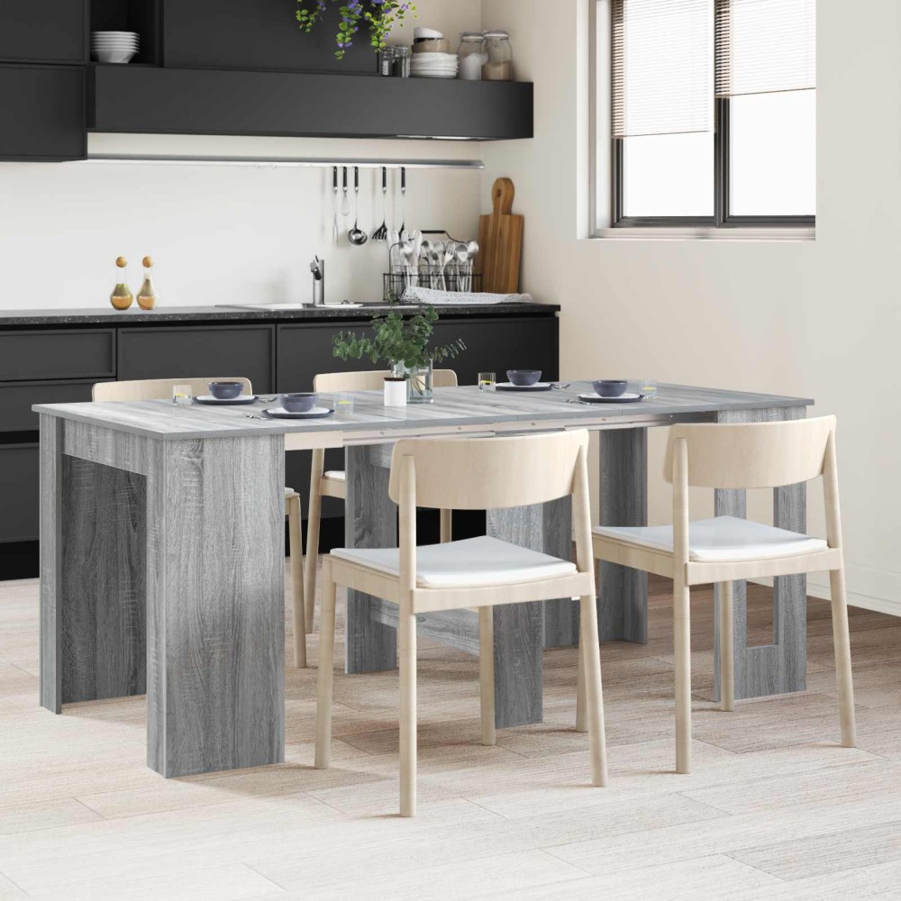 vidaXL Τραπέζι φαγητού 180x85x75cm Επεξεργασμένο Ξύλο Γκρι Sonoma 1 τεμ.