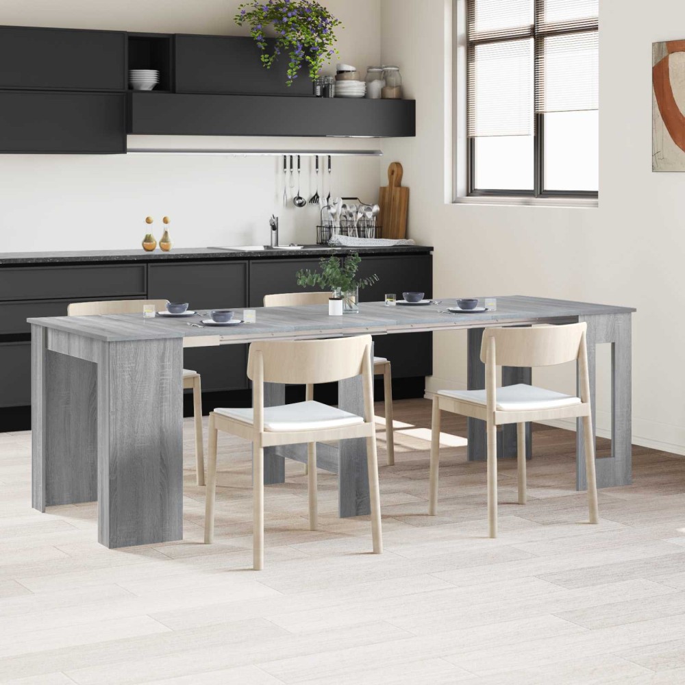 vidaXL Τραπέζι φαγητού 240x85x75cm Επεξεργασμένο Ξύλο Γκρι Sonoma 1 τεμ.
