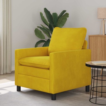 vidaXL Καναπές Κίτρινο 76x81x87,5cm Βελούδο