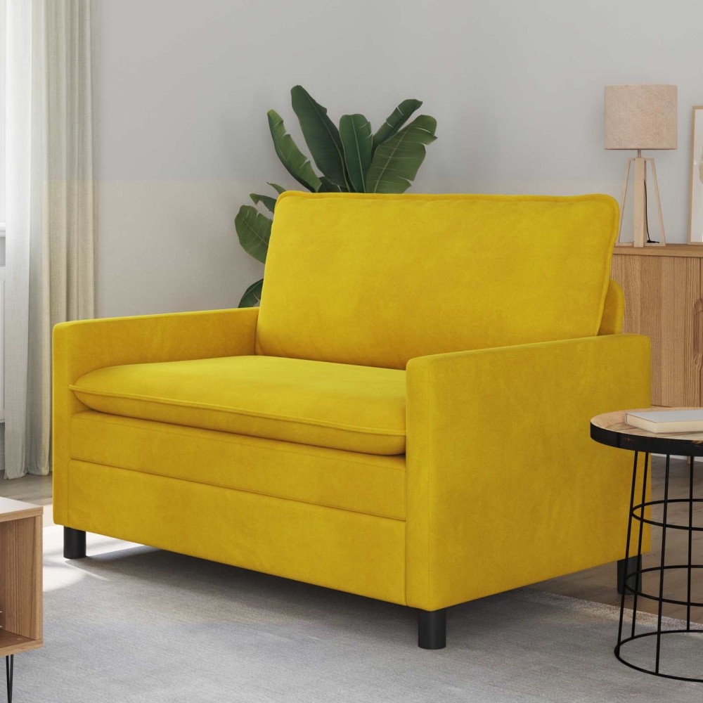 vidaXL Καναπές Κίτρινο 126x81x87,5cm Βελούδο