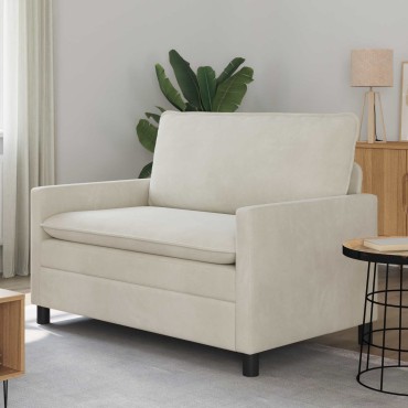 vidaXL Καναπές Κρεμ 126x81x87,5cm Βελούδο
