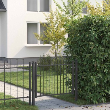 vidaXL Πύλη Φράχτη DRONTEN 100 x 75 cm Μέταλλο Μαύρο Κλειδώσιμο