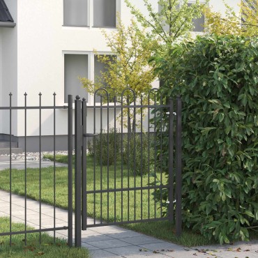 vidaXL Πύλη Φράχτη DRONTEN 100 x 125 cm Μέταλλο Μαύρο Κλειδώσιμο