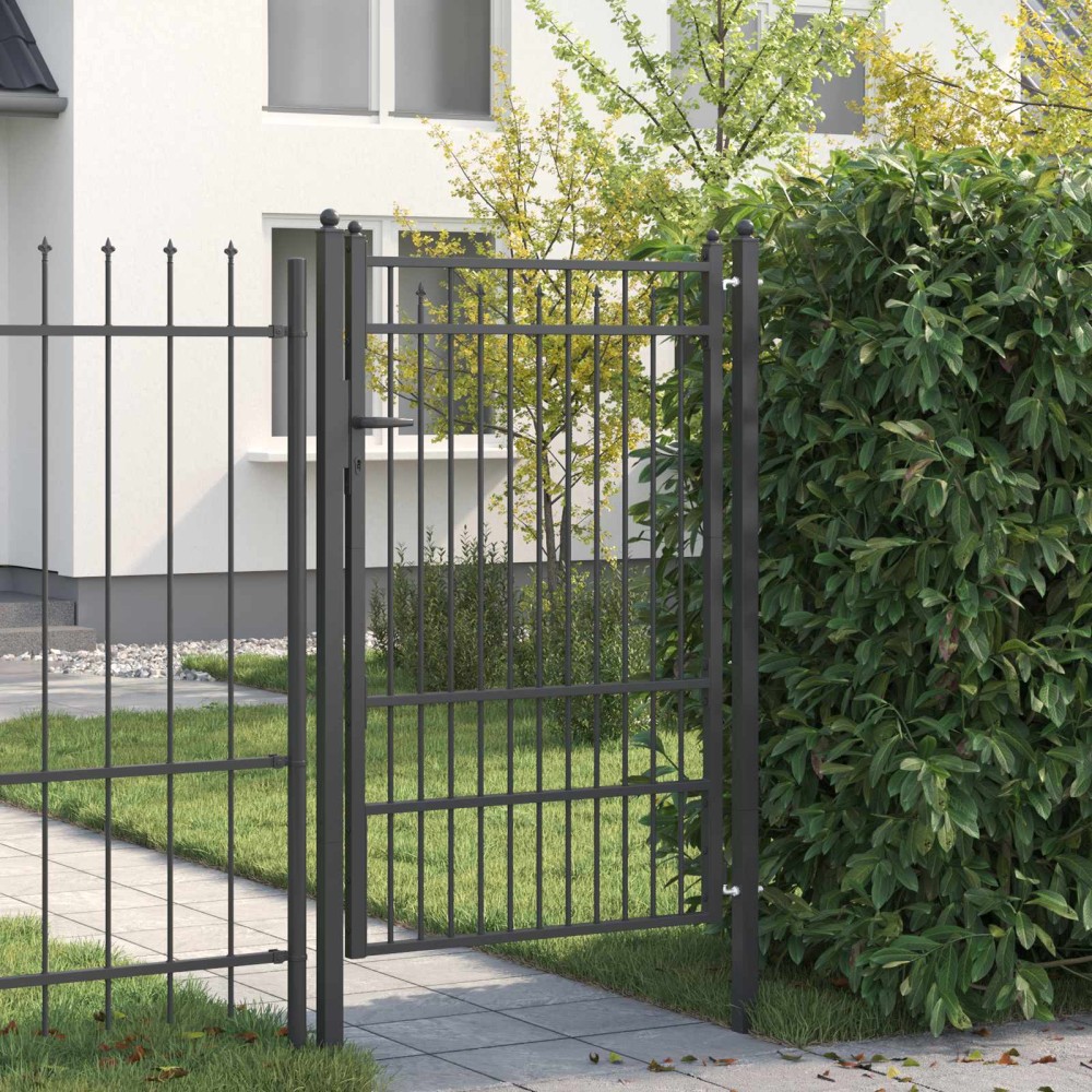 vidaXL Πύλη Φράχτη BAARLO 100 x 150 cm Μέταλλο Μαύρο Κλειδώσιμο