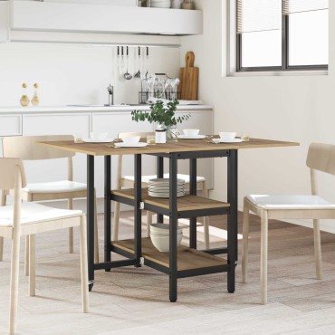 vidaXL Τραπέζι φαγητού 122x80x76,5cm Επεξεργασμένο Ξύλο 1 τεμ.