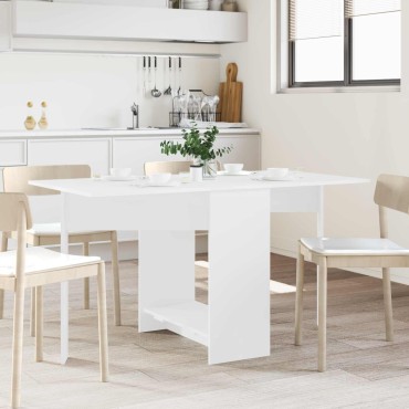 vidaXL Τραπέζι φαγητού 138x70x73,5cm Επεξεργασμένο Ξύλο Λευκό 1 τεμ.