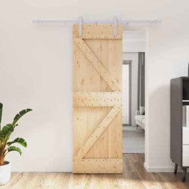 vidaXL Συρόμενη Πόρτα Φυσικό και Λευκό 70 x 210 cm