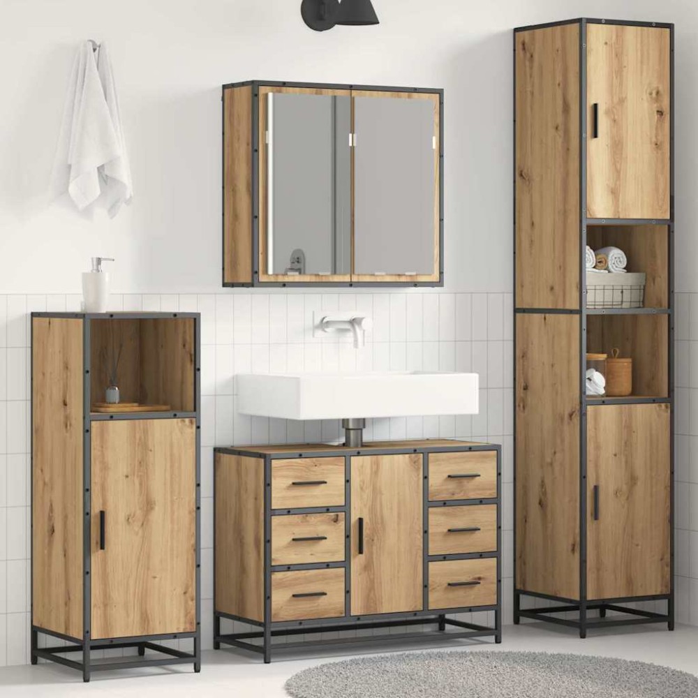 vidaXL Σετ Επίπλων Μπάνιου 3 τεμ. Artisan Oak 80x33x60 εκ