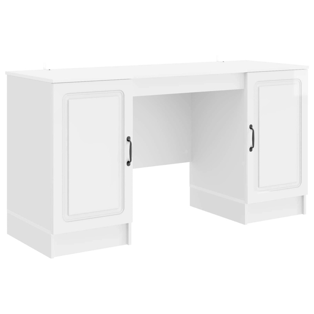 vidaXL Γραφείο Γυαλιστερό Λευκό 142,5x50x75cm Επεξεργασμένο Ξύλο 1 τεμ.