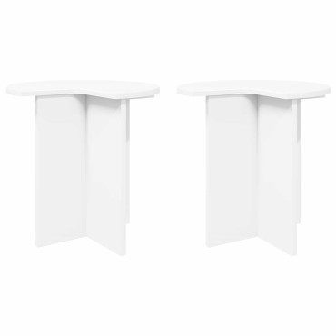 vidaXL Τραπεζάκι Πλευράς 2 τεμ. Λευκό 39x38cm Επεξεργασμένο Ξύλο