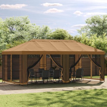 vidaXL Σκελετός Γκαζebo Χωρίς Ύφασμα Γκαζebo 6 x 3 m Μαύρο Ατσάλι