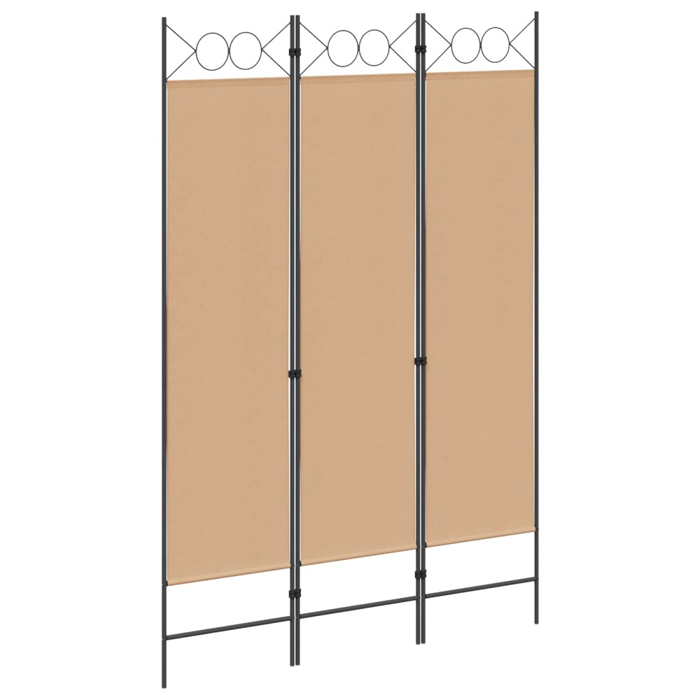 vidaXL 3-Panel Room Divider Μπεζ 120x180cm Ύφασμα