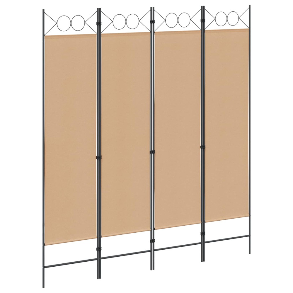 vidaXL 4-Πίνακας Διαχωριστικός Μπεζ 160x180cm Ύφασμα