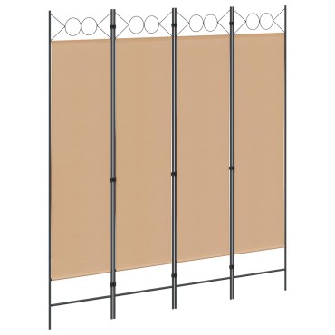 vidaXL 4-Πίνακας Διαχωριστικός Μπεζ 160x180cm Ύφασμα