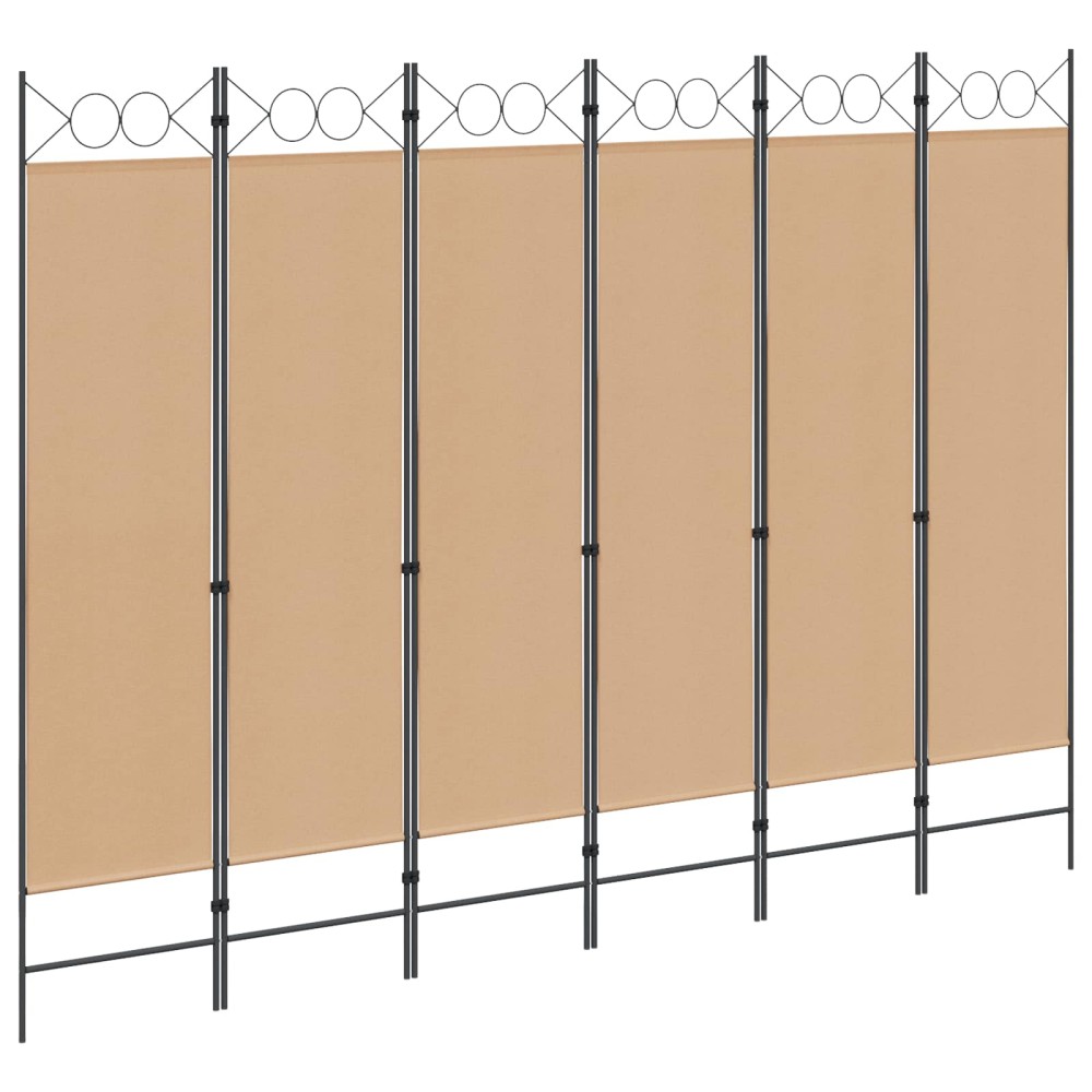 vidaXL Διαχωριστικό Δωματίου 6-Πάνελ Μπεζ 240x180cm Ύφασμα 1 τεμ.