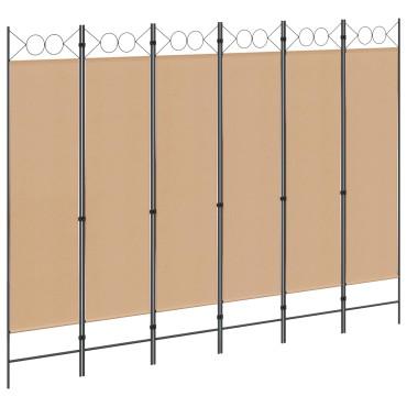 vidaXL Διαχωριστικό Δωματίου 6-Πάνελ Μπεζ 240x180cm Ύφασμα 1 τεμ.