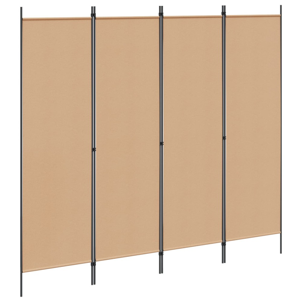 vidaXL 4-Πίνακας Διαχωριστικός Μπεζ 200x180cm Ύφασμα