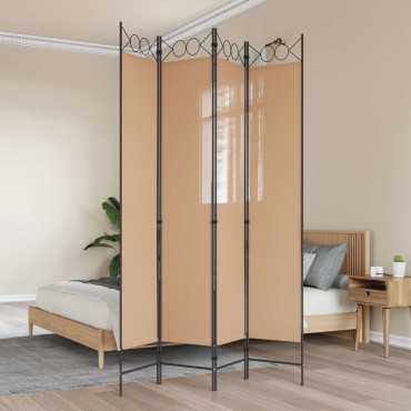 vidaXL 4-Πίνακας Διαχωριστικός Μπεζ 160x220cm Ύφασμα