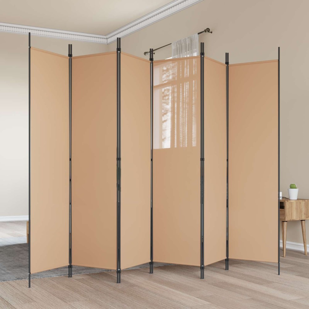 vidaXL Διαχωριστικό Δωματίου 6-Πάνελ Μπεζ 300x200cm Ύφασμα 1 τεμ.