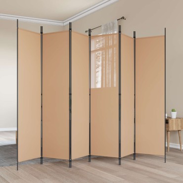 vidaXL Διαχωριστικό Δωματίου 6-Πάνελ Μπεζ 300x200cm Ύφασμα 1 τεμ.