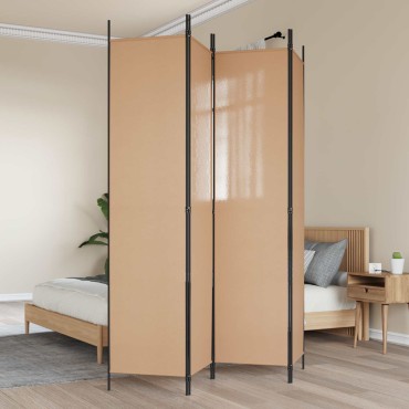 vidaXL 4-Πίνακας Διαχωριστικός Μπεζ 200x220cm Ύφασμα
