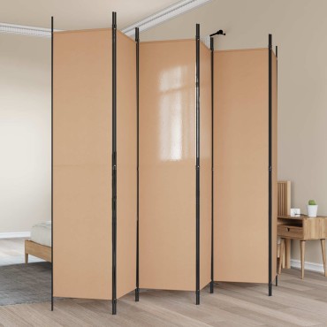 vidaXL Διαχωριστικό Δωματίου 6-Πάνελ Μπεζ 300x220cm Ύφασμα 1 τεμ.