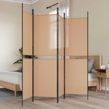 vidaXL Διαχωριστικό Δωματίου 4-Πανέλων Μπεζ 200x180cm Ύφασμα 1 τεμ.