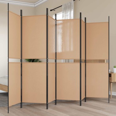 vidaXL Διαχωριστικό Δωματίου 6-Πάνελ Μπεζ 300x180cm Ύφασμα 1 τεμ.