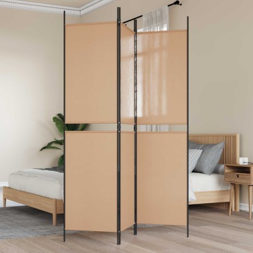 vidaXL 3-Panel Room Divider Μπεζ 150x200cm Ύφασμα
