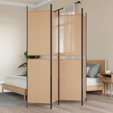 vidaXL 4-Πίνακας Διαχωριστικός Μπεζ 200x200cm Ύφασμα