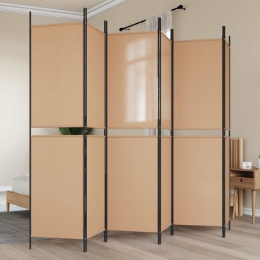 vidaXL Διαχωριστικό Δωματίου 6-Πάνελ Μπεζ 300x200cm Ύφασμα 1 τεμ.