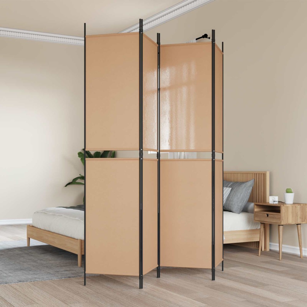vidaXL Διαχωριστικό Δωματίου 4 Πάνελ Μπεζ 200x220cm Ύφασμα 1 τεμ.