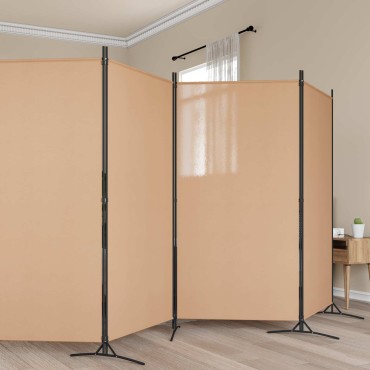 vidaXL Διαχωριστικό Δωματίου 6-Πάνελ Μπεζ 520x180cm Ύφασμα 1 τεμ.