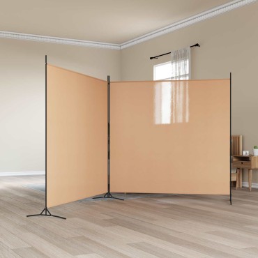 vidaXL Δίαυλος Δωματίου 2 Πάνελ Μπεζ 348x180cm Ύφασμα