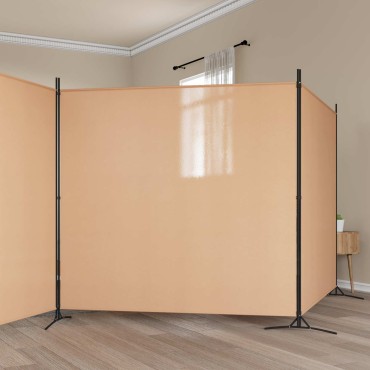 vidaXL 4-Πίνακας Διαχωριστικός Μπεζ 525x180cm Ύφασμα