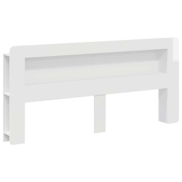 vidaXL Κρεβάτι με Κεφαλάρι Γυαλιστερό Λευκό 215x18,5x100cm