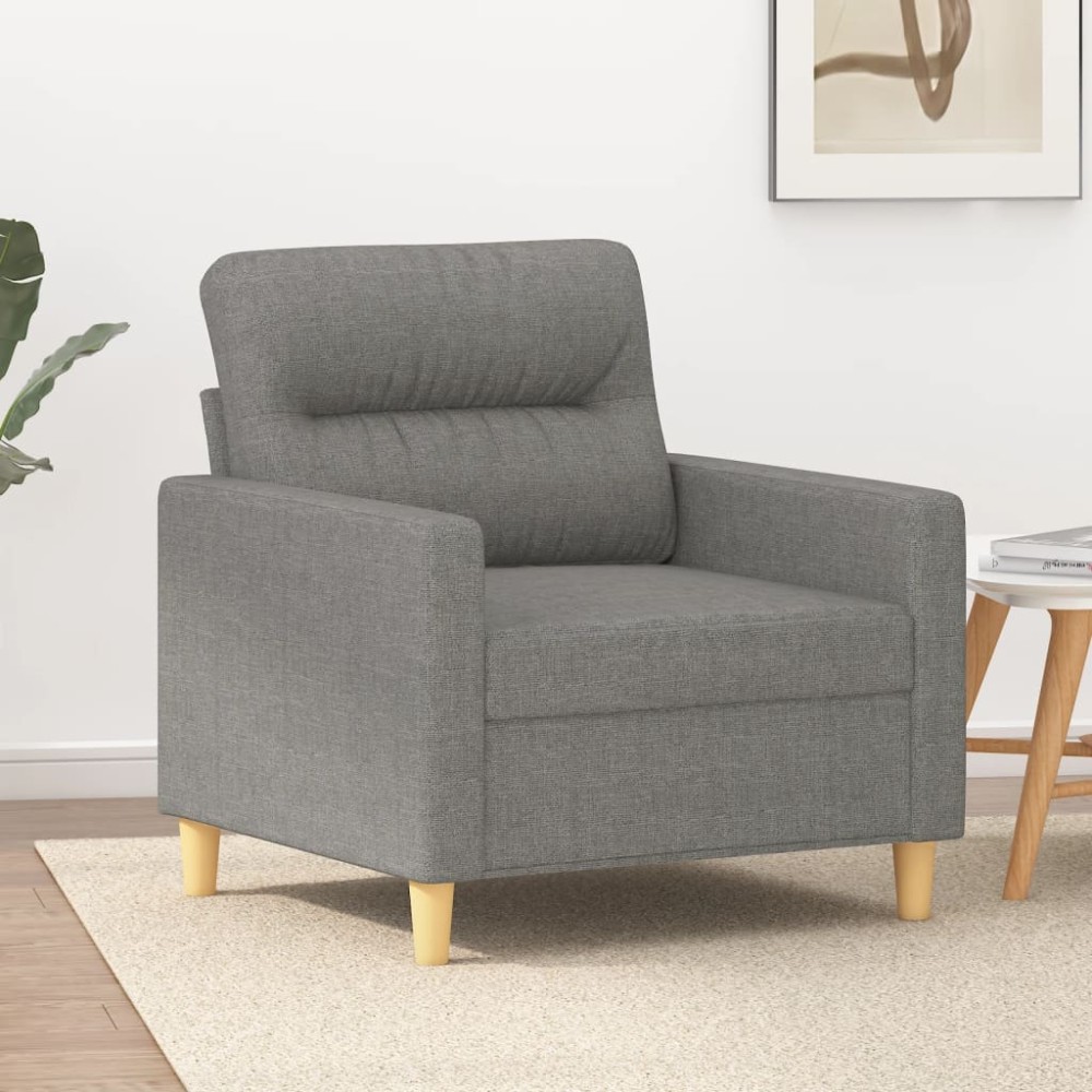 vidaXL Πολυθρόνα Σκούρο Γκρι Υφασμάτινη 78x77x80cm 1 τεμ. Γωνιακός