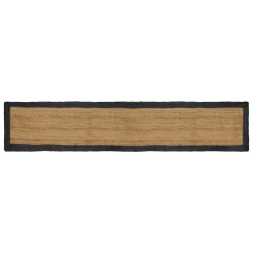 vidaXL Χαλί Περιοχής Σκούρο Γκρι 60x400cm Γιούτα