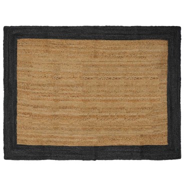 vidaXL Χαλί Περιοχής Σκούρο Γκρι 140x200cm Γιούτα