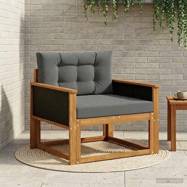 vidaXL Μεσαίος καναπές εξωτερικού χώρου Στερεό Ξύλο Ακακίας Φυσικό