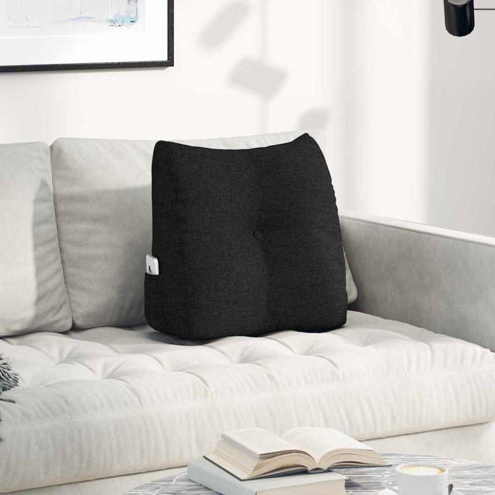 vidaXL Μαξιλάρι Πλάτης Μαύρο 45 x 24 x 50 εκ ύφασμα