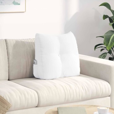 vidaXL Μαξιλάρι Πλάτης Λευκό 45 x 24 x 50 εκ ύφασμα