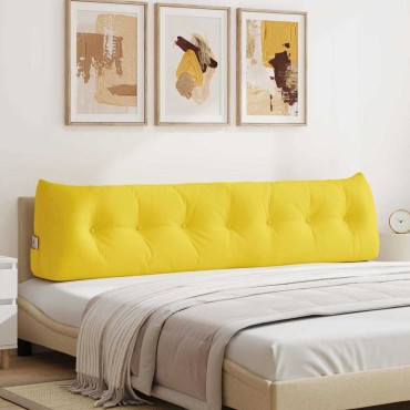 vidaXL Μαξιλάρι Πλάτης Απαλό Κίτρινο 200 x 24 x 50 εκ ύφασμα