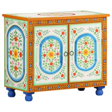 vidaXL Ντουλάπι με Χειροπ. Λεπτομέρειες 70x35x60cm Μασίφ Ξύλο Μάνγκο 1 τεμ.