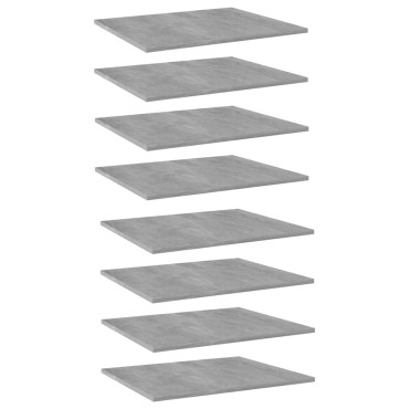 vidaXL Ράφια Βιβλιοθήκης 8 τεμ. Γκρι Σκυροδ. 60x50x1,5cm Μοριοσανίδα