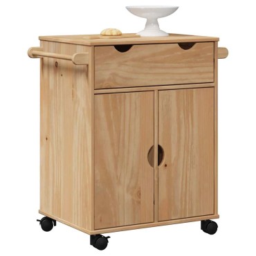 vidaXL Τρόλεϊ Κουζίνας OTTA 59x45x80cm από Μασίφ Ξύλο Πεύκου 1 τεμ.