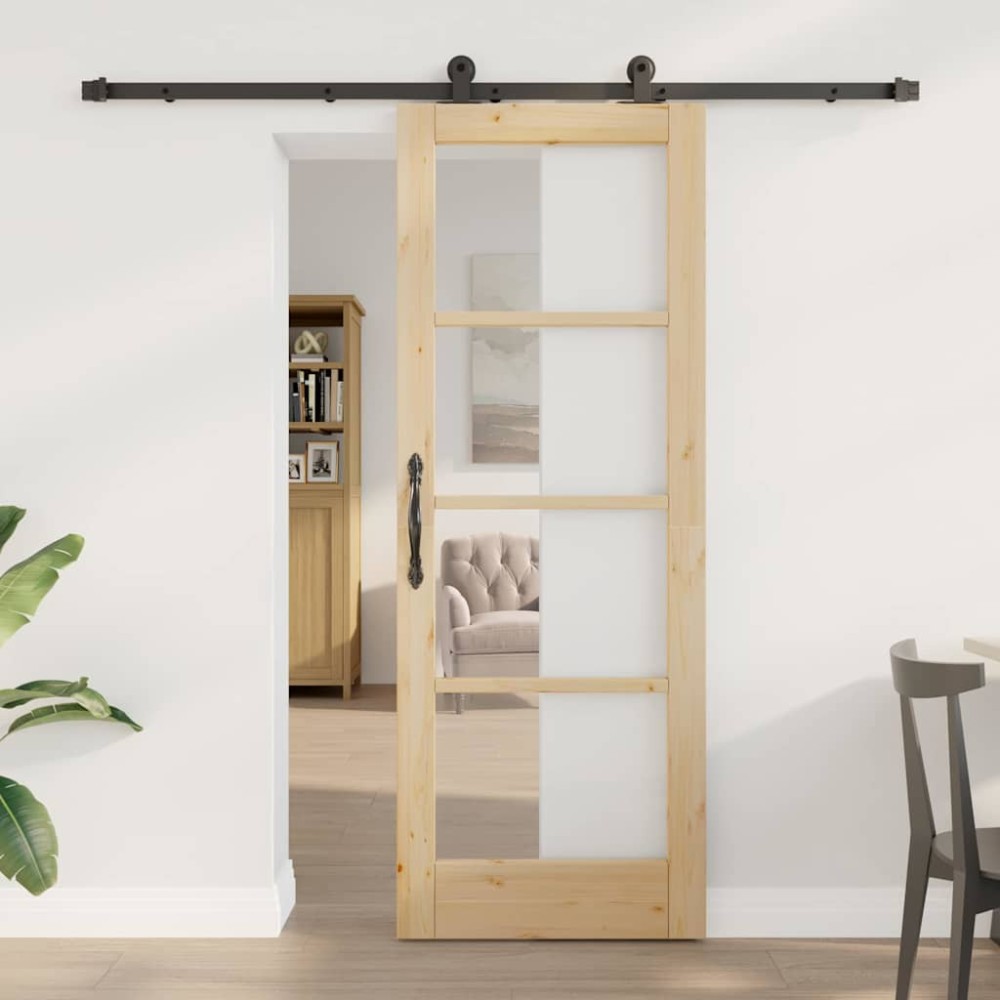 vidaXL Συρόμενη Πόρτα ORKDAL 73,5 x 198,5 εκ. Φυσικό και Μαύρο