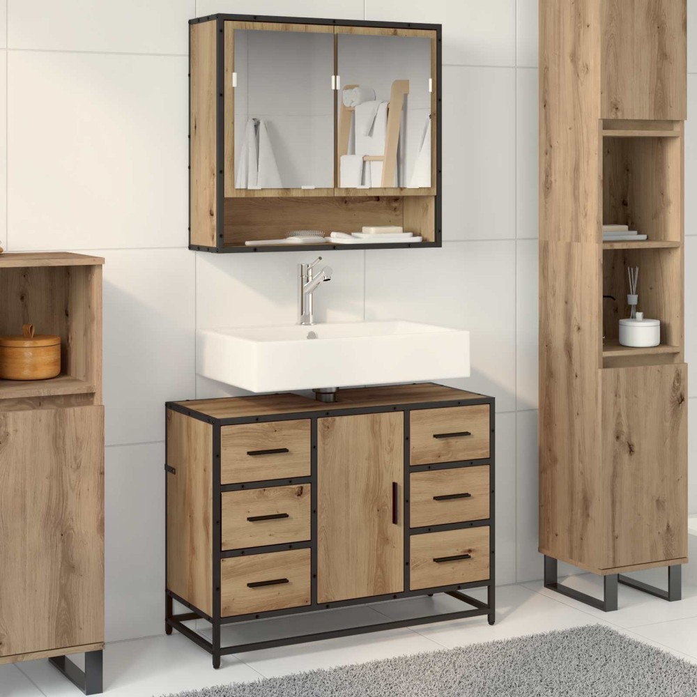 vidaXL Σετ Επίπλων Μπάνιου 2 τεμ. Artisan Oak 80x33x60 εκ